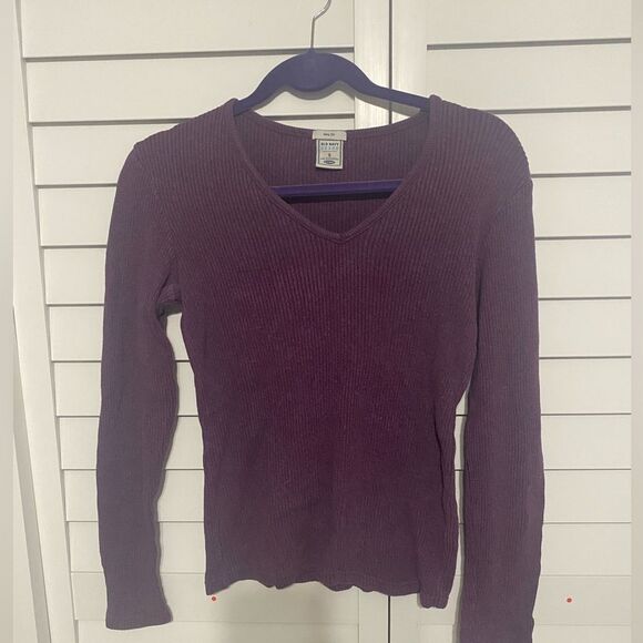 Old Navy Purple Ribbed Knit Top - Picture 1 of 3